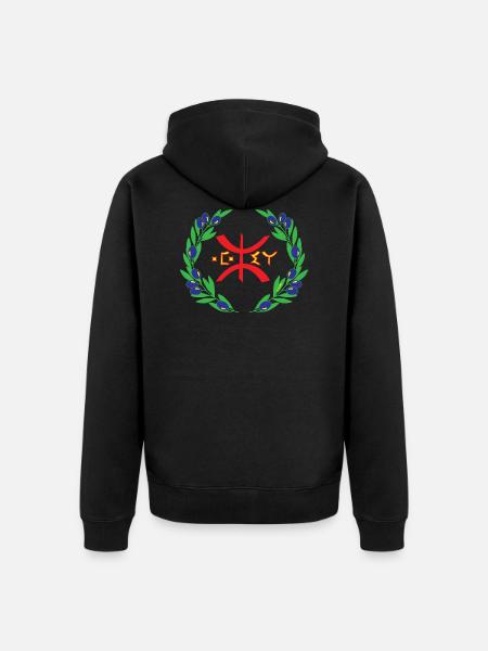 Z AMAZIGH BERBER FLAG - Unisex Premium Organic Zip Hoodie - black