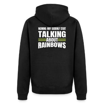 anniversaire lesbienne humour drôle arc-en-ciel cadeau - Veste à capuche bio Premium Unisexe - noir - Dos - Nico (187cm)