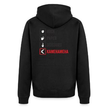 CISEAUX EN PAPIER DE ROCHE KAMEHAMEHA - Veste à capuche bio Premium Unisexe - noir - Dos - Nico (187cm)