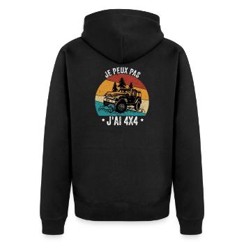 Je peux pas j'ai 4X4 cadeaux 4X4 - Veste à capuche bio Premium Unisexe - noir - Dos - Nico (187cm)