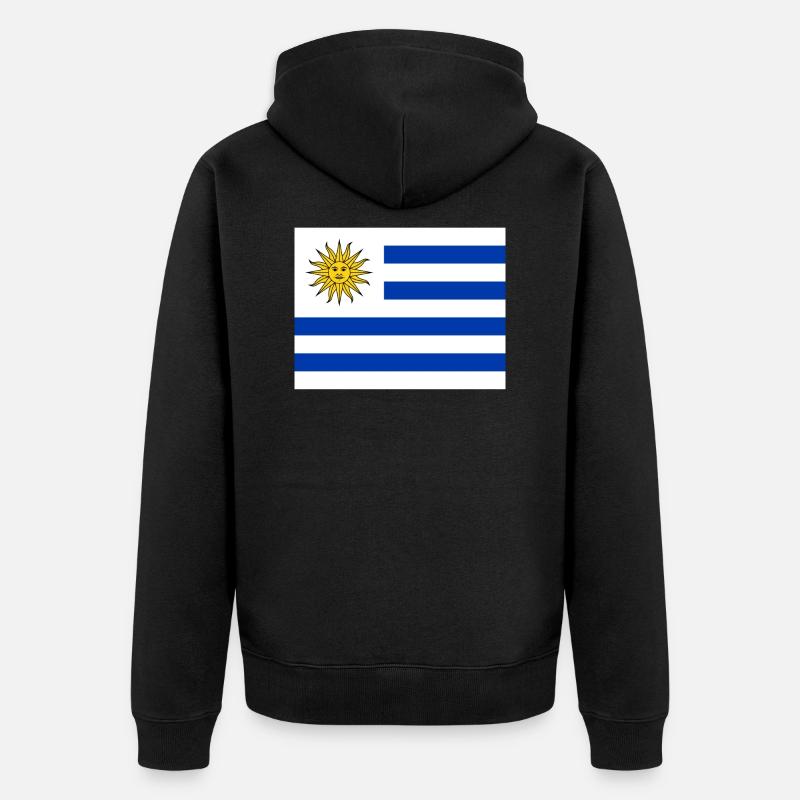 Uruguay - Unisex Premium Bio Zip Hoodie - Schwarz