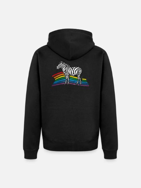 Zebra - Unisex Premium Bio Zip Hoodie - Schwarz