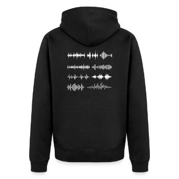 Soundwaves - Audio waves in different formats - Unisex Premium Organic Zip Hoodie - black - Back - Nico (187cm)