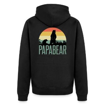 Papa Bear and Baby Bear for Father's Day - Unisex Premium Organic Zip Hoodie - black - Back - Nico (187cm)