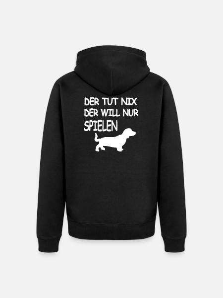 Dackel - Unisex Premium Bio Zip Hoodie - Schwarz