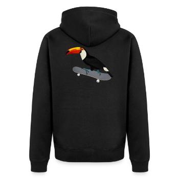 Toucan Skateboard Bird Skating Drôle d’animal - Veste à capuche bio Premium Unisexe - noir - Dos - Nico (187cm)