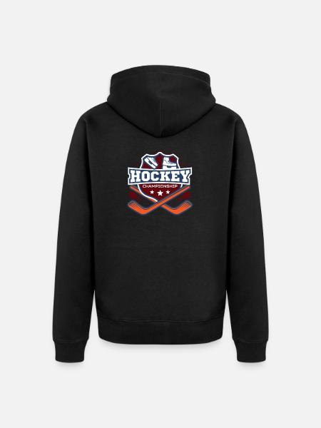 Hockey - Unisex Premium Bio Zip Hoodie - Schwarz