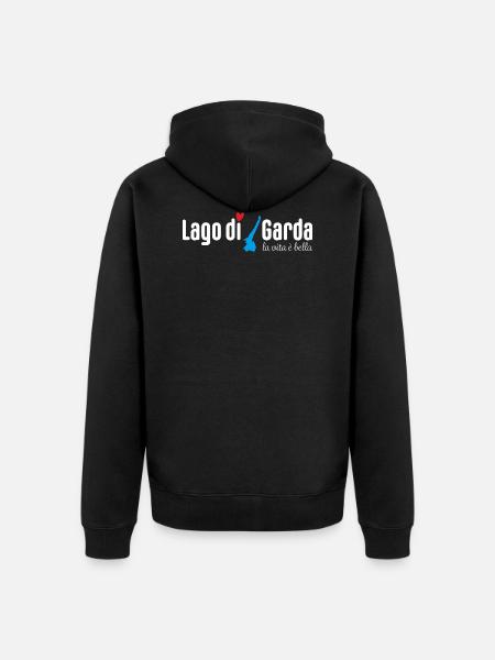 Gardasee (white) - Unisex Premium Bio Zip Hoodie - Schwarz