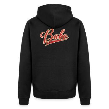 babo baba chef boss king bruder gamer best bester - Unisex Premium Bio Zip Hoodie - Schwarz - Hinten - Nico (187cm)