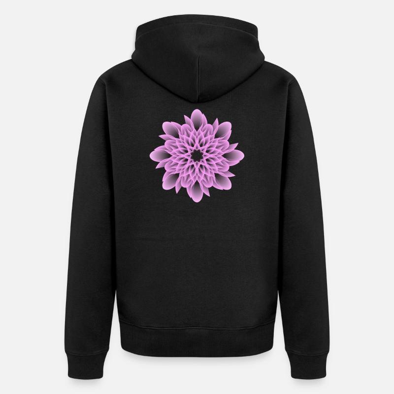 Illustration de fleurs violettes - Veste à capuche bio Premium Unisexe - noir