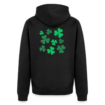 Shamrock, Clover, Irish, Spring, St Patrick's Day - Unisex Premium Organic Zip Hoodie - black - Back - Nico (187cm)