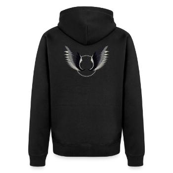 Freedom - Peace - Angel Wings - Colorful 11 - Unisex Premium Organic Zip Hoodie - black - Back - Nico (187cm)