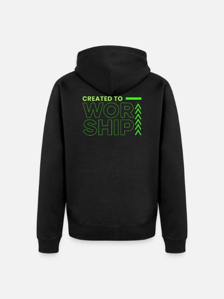 Created to Worship - Unisex Premium Organic Zip Hoodie - black