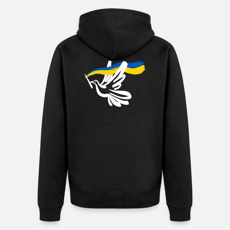 Solidarité et paix pour l’Ukraine - Veste à capuche bio Premium Unisexe - noir