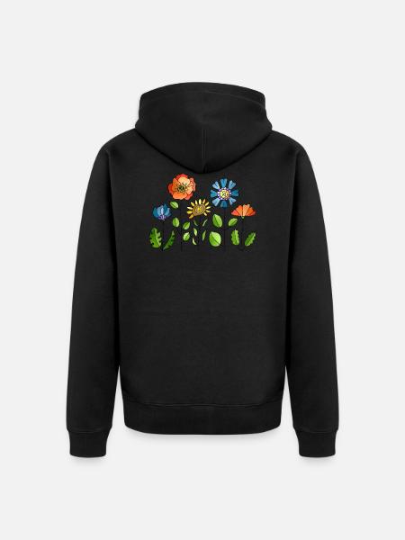 Fleur - Veste à capuche bio Premium Unisexe - noir