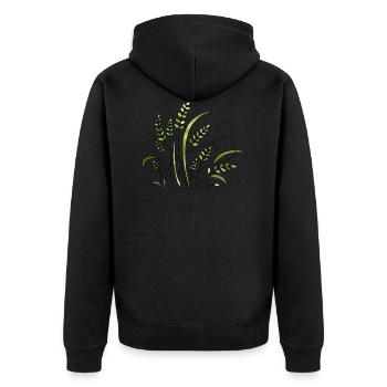 List - Unisex Premium Organic Zip Hoodie - black - Back - Nico (187cm)