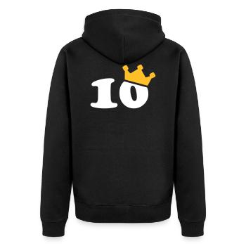 10 Krone 10. Geburtstag 10 Jahre - Unisex Premium Bio Zip Hoodie - Schwarz - Hinten - Nico (187cm)