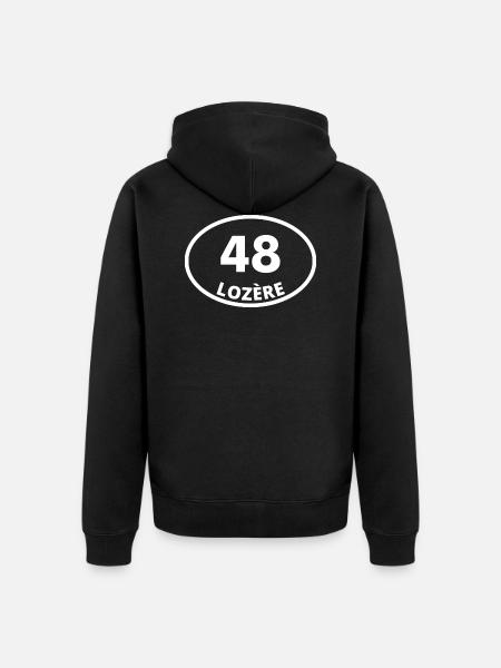 48 lozère - Veste à capuche bio Premium Unisexe - noir