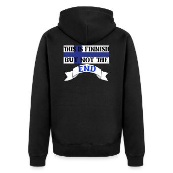Lustiges Wortspiel mit Finnisch und dem Ende - Unisex Premium Bio Zip Hoodie - Schwarz - Hinten - Nico (187cm)