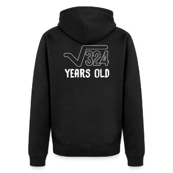18th birthday party root of 324 years old math - Unisex Premium Organic Zip Hoodie - black - Back - Nico (187cm)