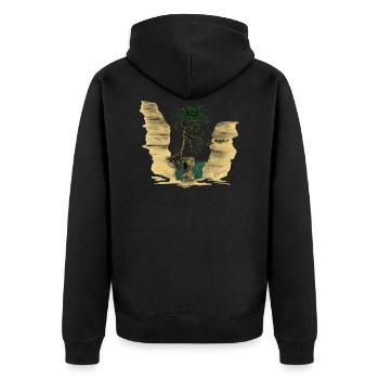 Montagnes de grès de l’Elbe - Veste à capuche bio Premium Unisexe - noir - Dos - Nico (187cm)