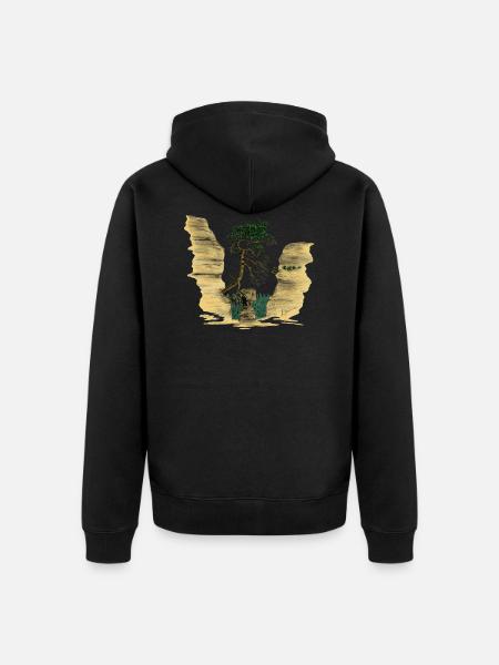 Elbe Sandstone Mountains - Unisex Premium Organic Zip Hoodie - black