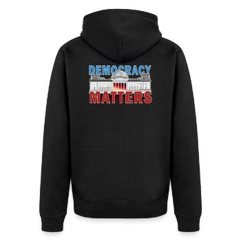 Demokratie Democracy Matters Bundestag Berlin - Veste à capuche bio Premium Unisexe - noir - Dos - Nico (187cm)