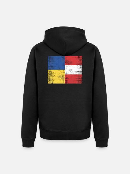 Ukraine - Austria - Unisex Premium Organic Zip Hoodie - black