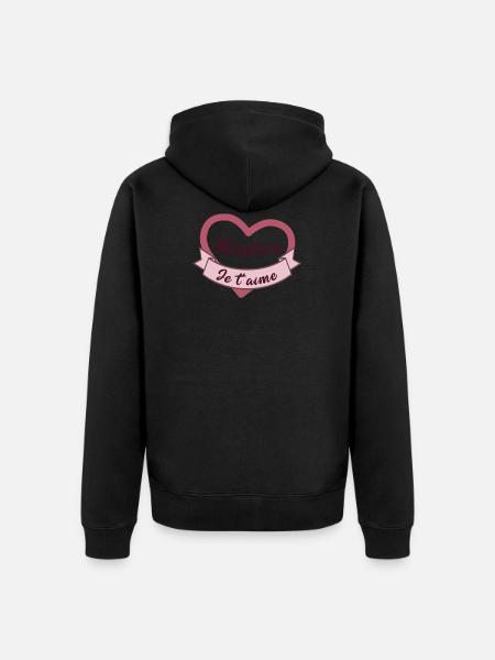 Maman je t'aime - Veste à capuche bio Premium Unisexe - noir
