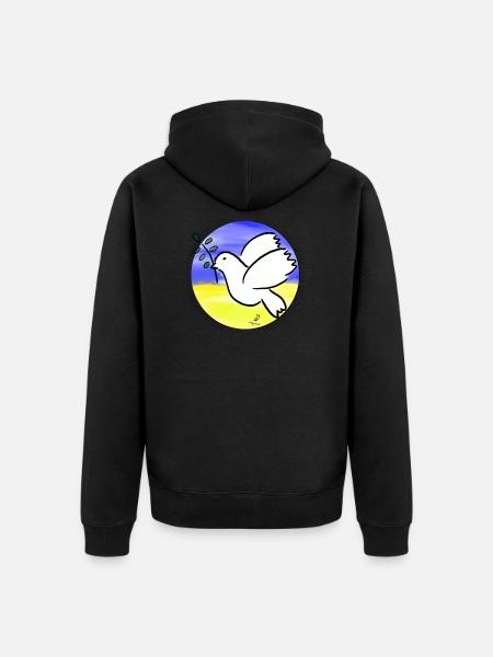 Dove of Peace - Unisex Premium Organic Zip Hoodie - black