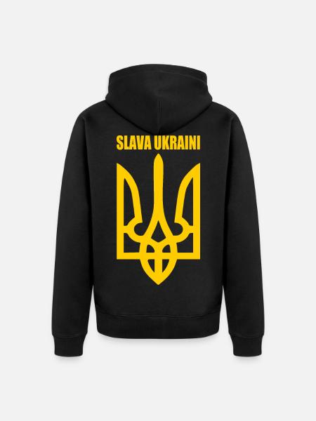 Slava ukraini - Unisex Premium Organic Zip Hoodie - black