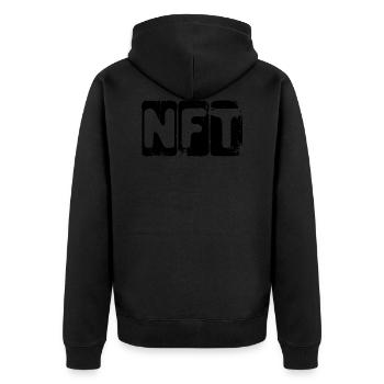 nft big black - Unisex Premium Bio Zip Hoodie - Schwarz - Hinten - Nico (187cm)