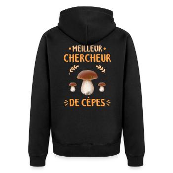 Cèpe Champignon Meilleur Chercheur De Cèpes - Veste à capuche bio Premium Unisexe - noir - Dos - Nico (187cm)