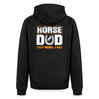 Equestrianism Equestrian Horse Riding Horse Dad - Unisex Premium Organic Zip Hoodie - black - Back - Nico (187cm)