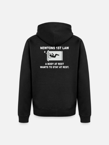 Newton's 1st Set - Resting Body - Unisex Premium Organic Zip Hoodie - black