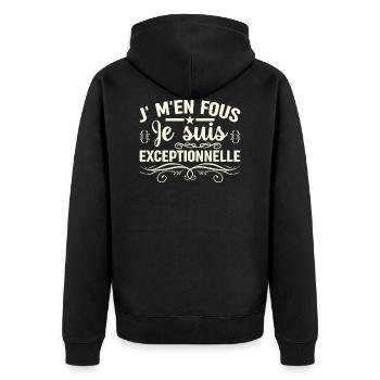 JE SUIS exceptionnelle - Veste à capuche bio Premium Unisexe - noir - Dos - Nico (187cm)
