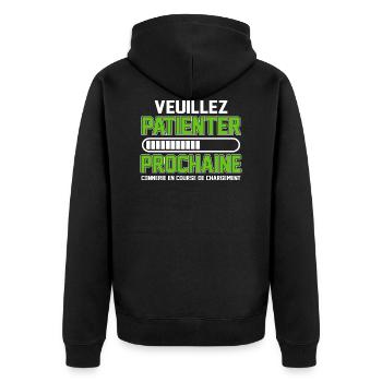 veuillez patienter - Veste à capuche bio Premium Unisexe - noir - Dos - Nico (187cm)