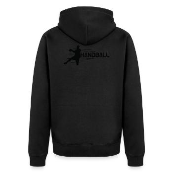 Motif de handball pour les sports de handball - Veste à capuche bio Premium Unisexe - noir - Dos - Nico (187cm)