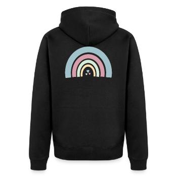 Rainbow - Unisex Premium Organic Zip Hoodie - black - Back - Nico (187cm)