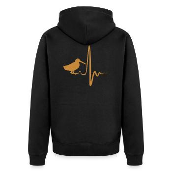 Oiseau bécasse heratbeat - Veste à capuche bio Premium Unisexe - noir - Dos - Nico (187cm)