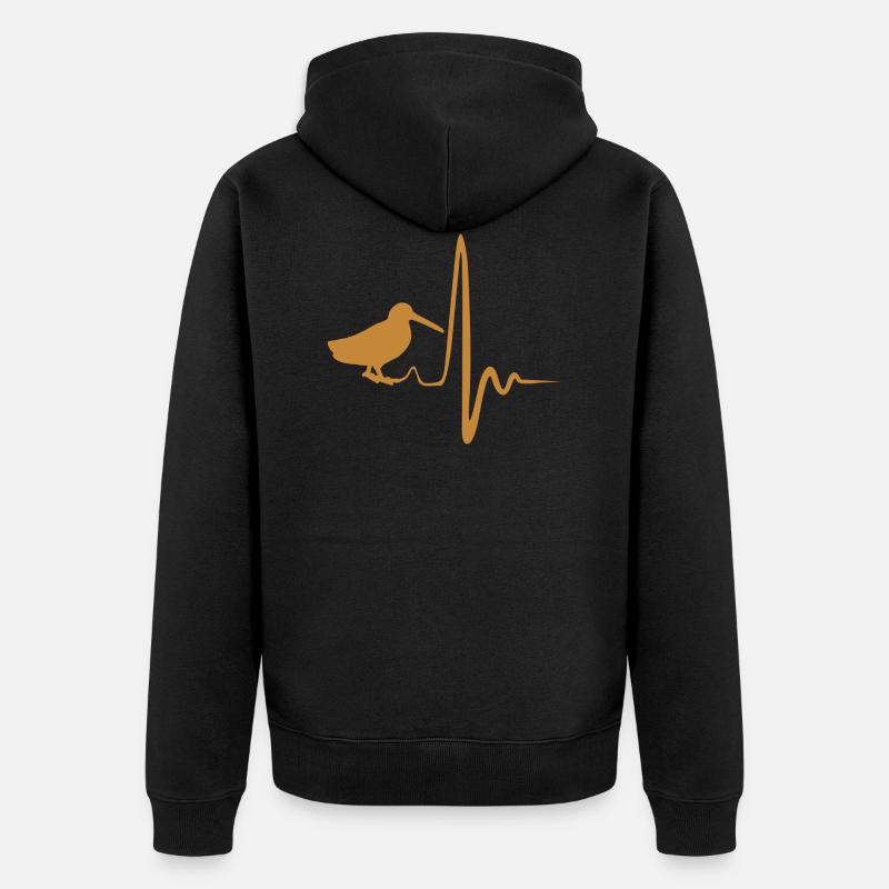 Oiseau bécasse heratbeat - Veste à capuche bio Premium Unisexe - noir