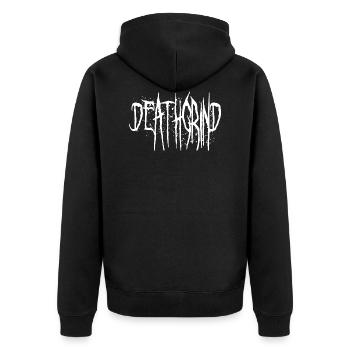 Deathgrind - Unisex Premium Bio Zip Hoodie - Schwarz - Hinten - Nico (187cm)