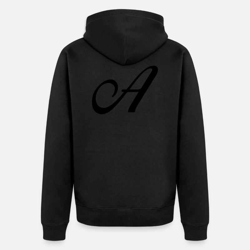 A - Unisex Premium Bio Zip Hoodie - Schwarz