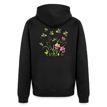 Insekten - Unisex Premium Bio Zip Hoodie - Schwarz - Hinten - Nico (187cm)