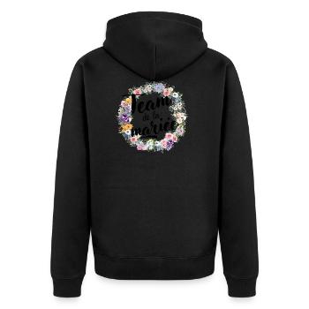 team de la mariée floral- t-shirt assorti - Veste à capuche bio Premium Unisexe - noir - Dos - Nico (187cm)