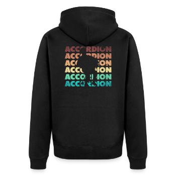 Accordion Accordionist Accordion Player Silhouette - Unisex Premium Bio Zip Hoodie - Schwarz - Hinten - Nico (187cm)