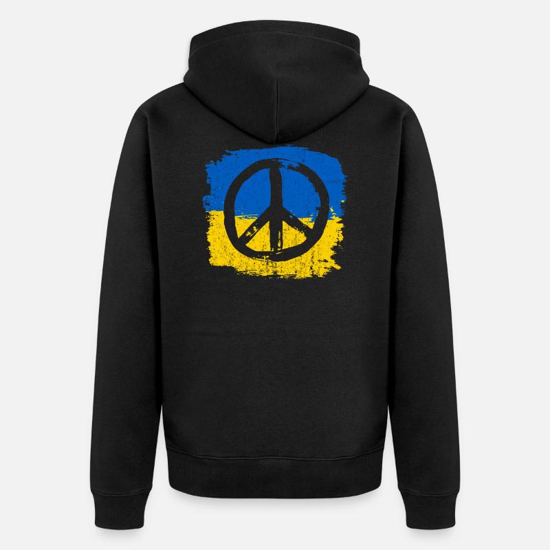 signe de paix ukraine - Veste à capuche bio Premium Unisexe - noir