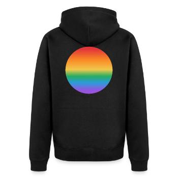 Rainbow gradient circle - Unisex Premium Organic Zip Hoodie - black - Back - Nico (187cm)