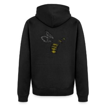Bee Line Art - Minimalist with splashes of color - Unisex Premium Organic Zip Hoodie - black - Back - Nico (187cm)