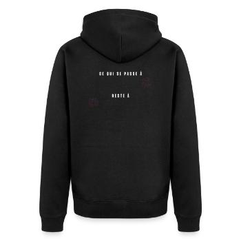 Ce qui se passe à personnalisé - Veste à capuche bio Premium Unisexe - noir - Dos - Nico (187cm)
